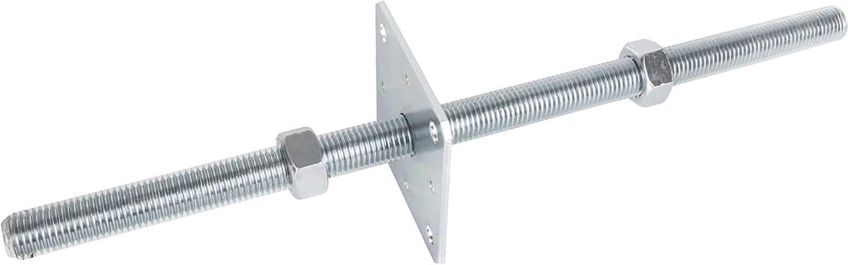 Paalvoetanker Anker - Kolombasis Verstelbaar - Stevig Monteren - In Hoogte Verstelbaar - 110 x 500 mm - Zilver — afbeelding 1