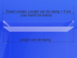 Heavy-duty Ruimtebesparend Plafond Wasrek - 7 stangen elk 150 cm lang — thumbnail 3