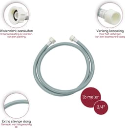 Fyveli - Wasmachine verlengslang - 1,5 meter - 3/4" aansluiting — thumbnail 4