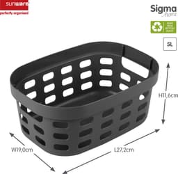 Sunware Sigma Home mand 5L - Set van 6 - Antraciet — thumbnail 2