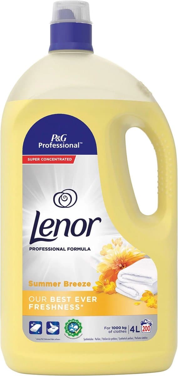 Lenor - Wasverzachter Professional Linen Care - Ultra Zomerfris - 4 liter - 200 wasbeurten — afbeelding 1