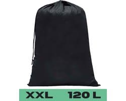 Waszak XXL - 90x60cm - Zwart - Met Trekkoord - Polyester - Laundry Bag - Vuile Was Zak — afbeelding 1