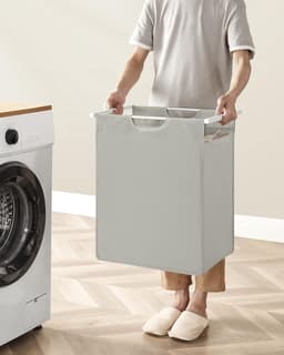 Hoppa! - Wasmand - 1 vak, 1 afneembare zak van Oxford-stof, plank, metalen frame, 65 l, wit — thumbnail 3