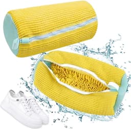 Schoenwaszakken, 2 stuks herbruikbare schoenwaszakken, schoenwaszak, wasmachine, waszak Schoenen, schoenwaszak, waszak, wasnet met borstels, voor wasmachine — thumbnail 1