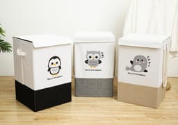 Reselectro - Wasmand - Wasmand Kinderkamer - Opbergmand kinderen - Opvouwbare Wasmand - Laundry Basket- Wasmand met Deksel - Opbergmand voor speelgoed - Speelgoedmand - 45L — thumbnail 2