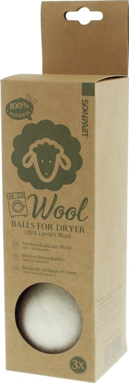Scanpart wasdrogerballen van wol - Droogballen - Wasdroogballen - Droogtrommelballen - 3 stuks — thumbnail 3