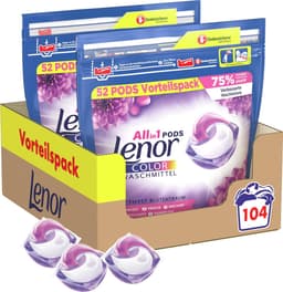 Lenor All in 1 Wasmiddel Pods Amethist & Bloemen Boeket - 2x52 Wasbeurten - Voordeelverpakking — thumbnail 1