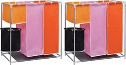 vidaXL - 3-delige - Wassorteerders - 2 - st - met - wasmand — thumbnail 1
