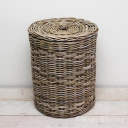 Migo Styling - Wasmand - Rond - Met binnenzak - Riet - Rotan - Dia46xH60 — thumbnail 1