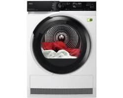 AEG Series 9000 TR9W75780, Vrijstaand, Voorlader, Warmtepomp, Wit, Draaiknop, Touch, Rechts