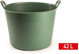 Plasticforte Flexibele kuip of emmer - 2x - groen - 42 liter - stevig kunststof - 45 x 38 cm - Afvalbak - Wasmand - Opbergmand — thumbnail 3