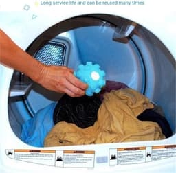 Allecto Plus - Herbruikbare Wasdroger Ballen voor Anti-Wikkels Reiniging - Blauw - Set van 6 stuks — thumbnail 3