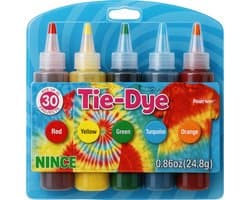 Nince Tie-Dye kit van hoge kwaliteit Kit 3 - Complete kit van 5 kleuren textiel - Tie Dye set - Tie Dye verf premium kwaliteit 3 varianten