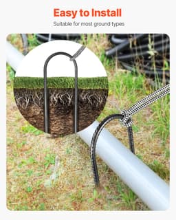 Grondanker, 304,8x82,04 Mm, U-Vorm met Een Diameter Van 8 Mm, Verzinkte Tentharingen, Grondankers, Grondnagels, Haringen, Geschikt voor Tenten, Luifels, Kamperen, Trampolines En Bloemenstandaards (8 Stuks) — thumbnail 4