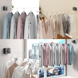 Inovra Plus - Uitschuifbare waslijn 51 m - intrekbare waslijn - verstelbare waslijn - uittrekbaar - montage zonder boren - voor binnen en buiten - droge kleding - huishoudelijke benodigdheden — thumbnail 2
