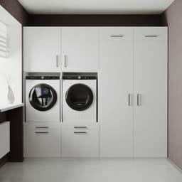 Wasophoogte® Wasmachine Kast Munich - Wasmachine verhoger - Wasmachine ombouw - 700(D)*2530(B)*2350(H) mm - Wit — thumbnail 3