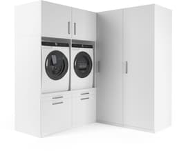 Wasophoogte® Wasmachine Kast Florence - Wasmachine verhoger - Wasmachine ombouw - 700(D)*2030(B)*2110(H) mm - Wit — thumbnail 1