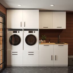 Wasophoogte® Wasmachine Kast Singapore - Wasmachine verhoger - Wasmachine ombouw - 700(D)*2530(B)*2350(H) mm - Wit — thumbnail 2