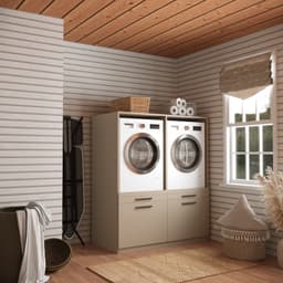Wasophoogte® Wasmachine Kast Oslo - Wasmachine verhoger - Wasmachine ombouw - 700(D)*1330(B)*1580(H) mm - Taupe — thumbnail 2