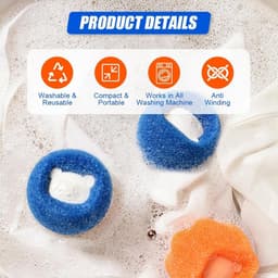 8 stuks dierenhaarverwijderaar wasmachine - pluisballen voor wasmachine - pluisverwijderaar - haarvanger - wasballen tegen dierenharen - pluisvanger voor kleding en beddengoed (meerkleurig) — thumbnail 3