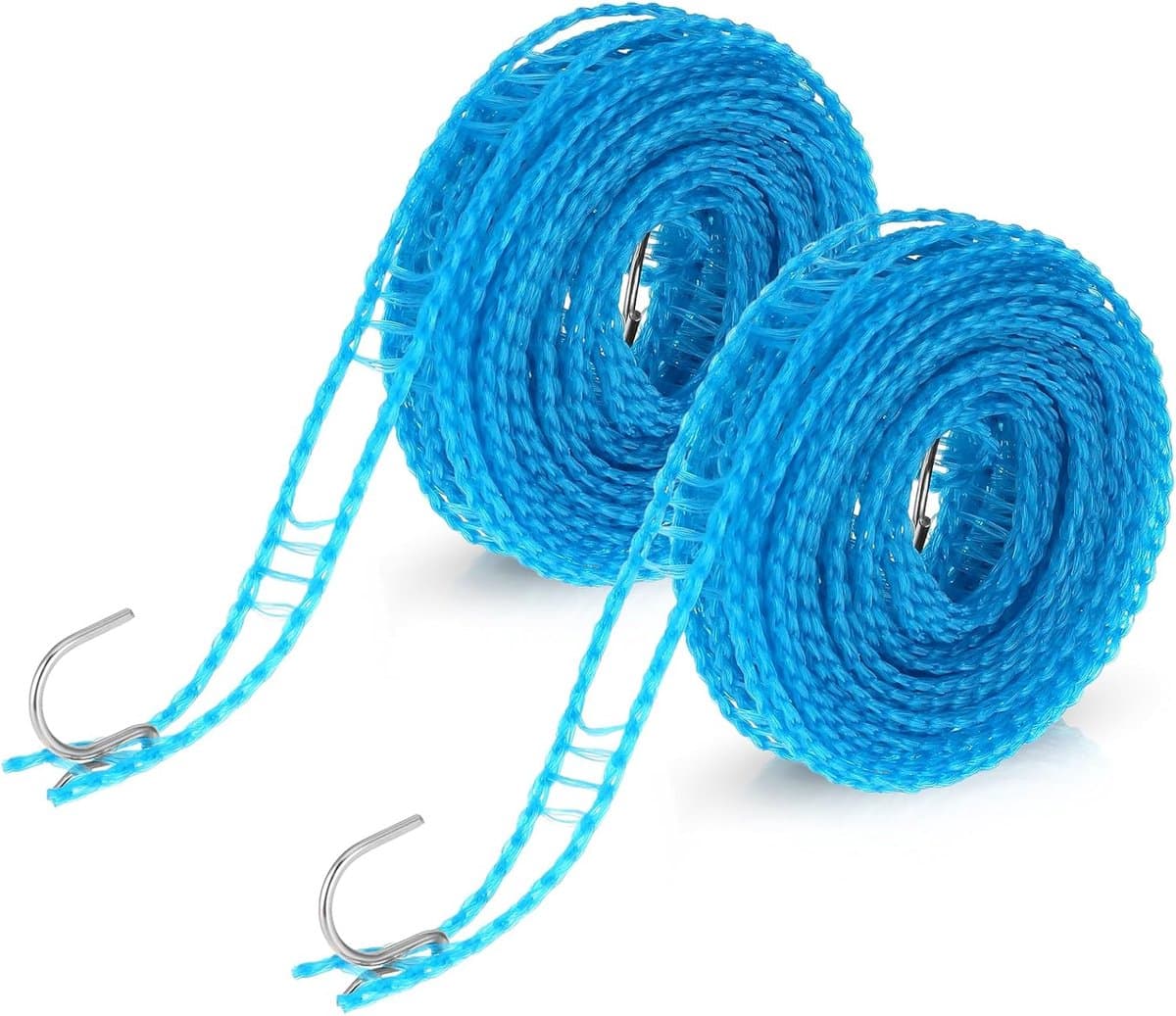 6-pack waslijn met haak, antislip waslijn, draagbare waslijn voor reizen, kamperen, huis, tuin en kamperen (5M) — afbeelding 1