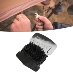Waslijn - Draagbare waslijn voor buiten - Intrekbare waslijn - Draagbaar - Winddichte waslijn voor kamperen in de buitenlucht - Reiswaslijn - Onzichtbare waslijn - Zwart — thumbnail 5
