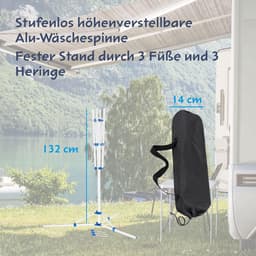 RFWR® Droogmolen Aluminium - Inklapbaar en In hoogte Verstelbaar, Weerbestendig en Ruimtebesparend — thumbnail 5