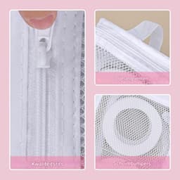 2 stuks schoenwaszakken - Alleen voor de wasmachine - Netstof schoenwaszak - Ophangbaar met rits - Geschikt voor het wassen van delicate kleding - Geschikt voor sportschoenen, ondergoed, sokken - Wit - 24.5 x 28 x 8 cm / 9,6 x 11 x 3,1 inch — thumbnail 3