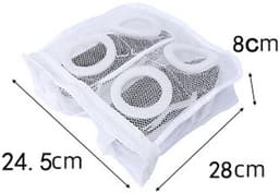 2 stuks schoenwaszakken - Alleen voor de wasmachine - Netstof schoenwaszak - Ophangbaar met rits - Geschikt voor het wassen van delicate kleding - Geschikt voor sportschoenen, ondergoed, sokken - Wit - 24.5 x 28 x 8 cm / 9,6 x 11 x 3,1 inch — thumbnail 5