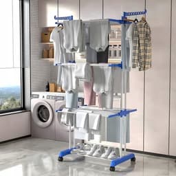 RFWR® Ruimtebesparend Droogrek met Wieltjes - XXL Torenwasrek voor Efficiënt Drogen — thumbnail 5