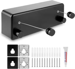 LDHHYH Clothesline Extendable 4.2m Wall Mounted, Retractable Clothes Line, Black Clothesline, Pull-out Clothesline, Pull-out Wall for Indoor, Balcony, Utility Room — thumbnail 1