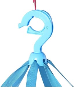 Draagbare opvouwbare netmand voor het drogen van truien - 3 niveaus - winddicht - textielnet - blauw - compact opvouwbaar — thumbnail 5