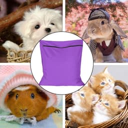 Waszakken voor huisdieren - Waszakken van twill polyester - Grote waszakken met rits - Voorkomt dat waszakken verstopt raken door dierenhaar - wasmachine, 70 x 80 cm，waszak voor huisdieren voor honden, katten en konijnen (paars)- L — thumbnail 4