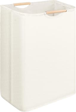 Wasmand - 30x30x40 cm - Waterdichte Wasmand - Opvouwbare Wasmand - Kleine Opvouwbare Wasmand - Wasmanden - Opbergmand - Waszak met Handvat - Speelgoedwasmand - Geschikt voor Slaapkamer, Badkamer, Kinderkamer, Reis - Beige — thumbnail 1