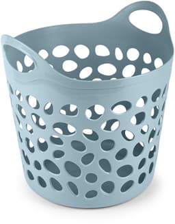 Plasticforte Flexibele wasmand/opbergmand - rond - blauw - 35 liter - D40 x H39 cm — thumbnail 1