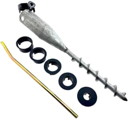 Grondanker gegalvaniseerd staal - grondboor / parasol houder/voet - geschikt voor 25 - 60 mm — thumbnail 1