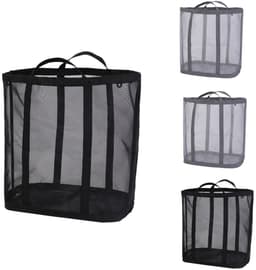 Wasmand-wassorteerder-wasmand opvouwbaar-Set van 4 opvouwbare wasmanden - Opvouwbare waszak - Ademende opvouwbare strandtas - Ruimtebesparende reistas - Zwart, grijs-39x26x44cm — thumbnail 1
