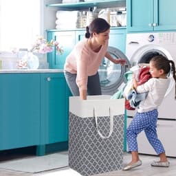 8L vrijstaande wasmanden met deksel, wasmand met lange handgrepen — thumbnail 2