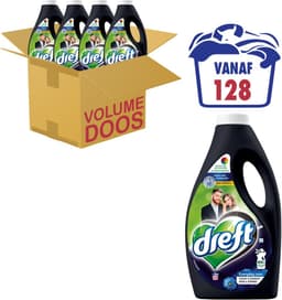 Dreft Vloeibaar Wasmiddel Zwart & Donker - 4 x 1.6 l (128 wasbeurten) — thumbnail 1