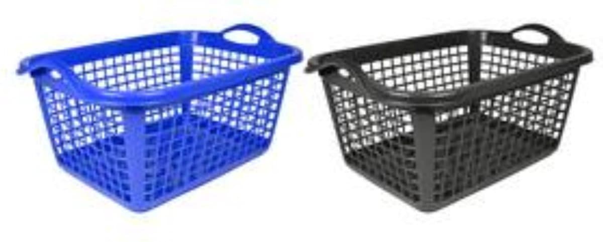HL - Wasmand - Wasmanden - Set - 2 stuks - 45 liter - 58 x 43 x 29 cm - Blauw & Antraciet. — afbeelding 1