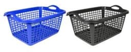 HL - Wasmand - Wasmanden - Set - 2 stuks - 45 liter - 58 x 43 x 29 cm - Blauw & Antraciet. — thumbnail 1