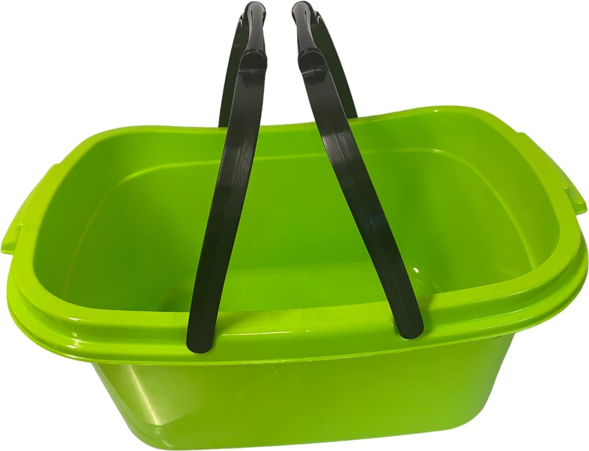 HL – Kunststof Wasmand met Hengsel – Groen – 55x38x25 cm – Draagbare Wasmand — afbeelding 1
