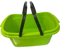 HL – Kunststof Wasmand met Hengsel – Groen – 55x38x25 cm – Draagbare Wasmand