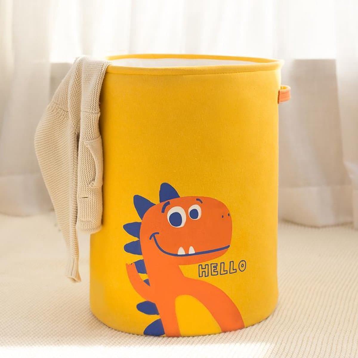 TDR - Opvouwbare wasmand -dinosaurus design -speelgoed mand - opberg mand-Met handvat -geel 35 * 45cm — afbeelding 1