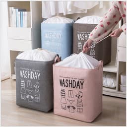 SUNMOOL Wasmand - Waszak - Laundry bag - Laundry basket - Opvouwbaar - 100 Liter - Bruin — thumbnail 4