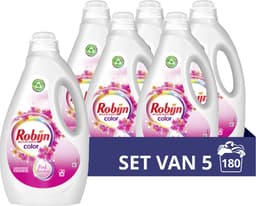 Robijn Color Pink Sensation Vloeibaar Wasmiddel - 5 x 36 wasbeurten - Voordeelverpakking — thumbnail 1