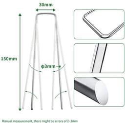 Grondankers voor Worteldoek - 100 Stuks 15 cm Stalen Anti-Roest Haringen voor Tuin en Omheining — thumbnail 2
