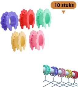 10 stuks - Bevestigingsgesp voor waslijn - winddicht - haak voor drogen met siliconen - antislip drooglijn - gemengde kleur — thumbnail 2