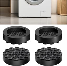 Vibration Dampers voor Wasmachine - 4pcs Rubber Shock Absorber met Suction Cup voor Wasmachines en Koelkasten - Zwart — thumbnail 1