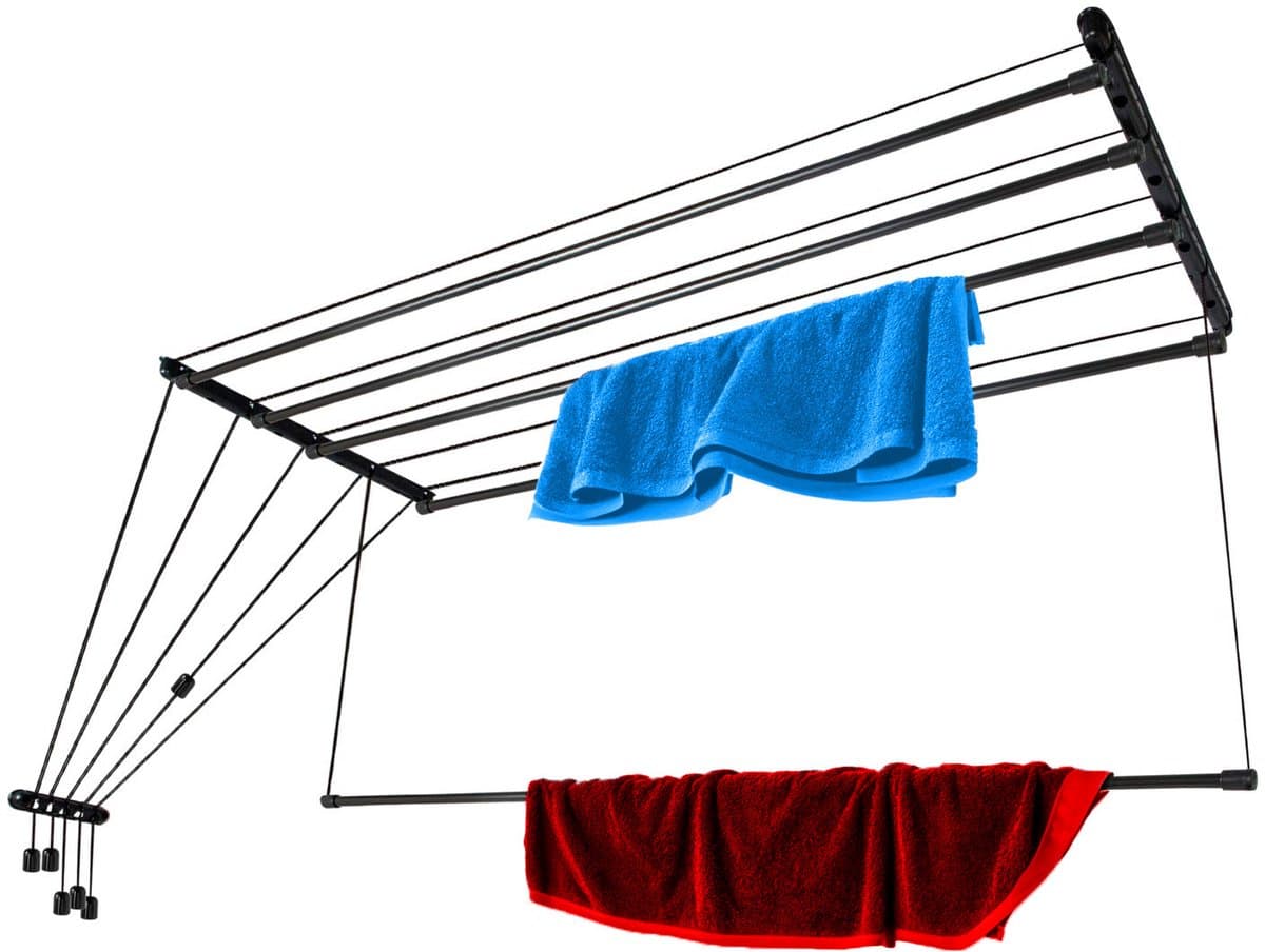 KADAX Metalen wasrek 5x160cm zwart AV160-P5St — afbeelding 1
